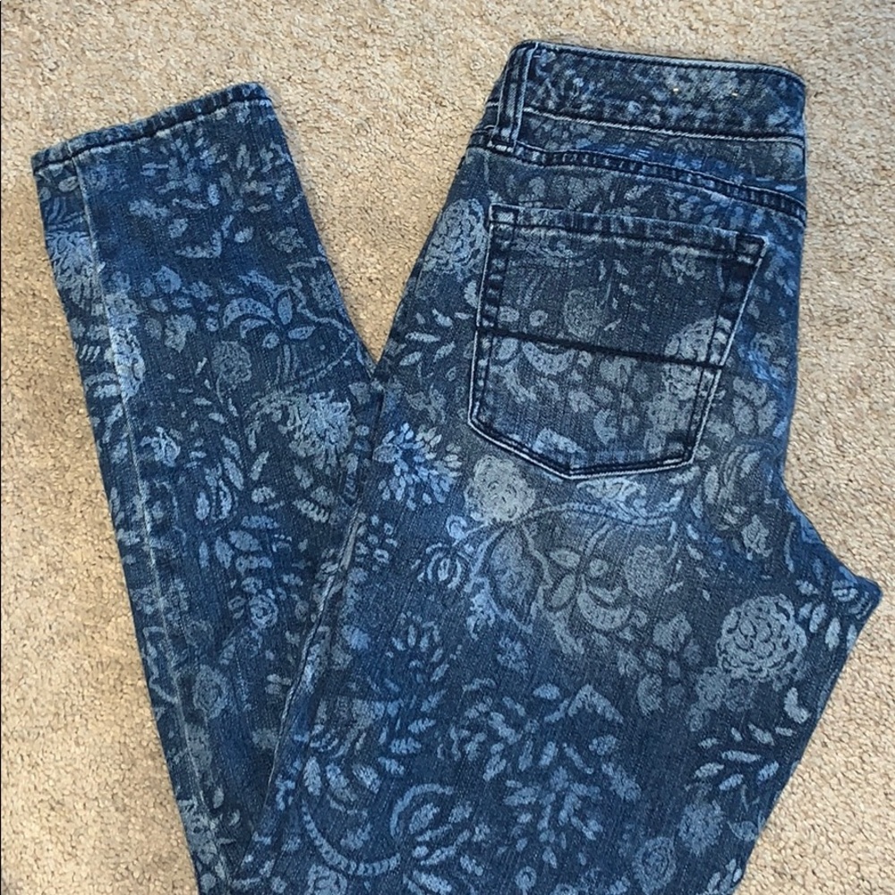 Merona ankle skinny jeans floral print